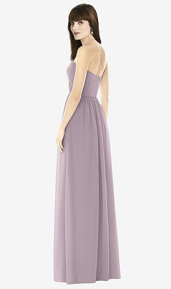 Back View - Lilac Dusk Sweeheart Chiffon Natural Waist Dress