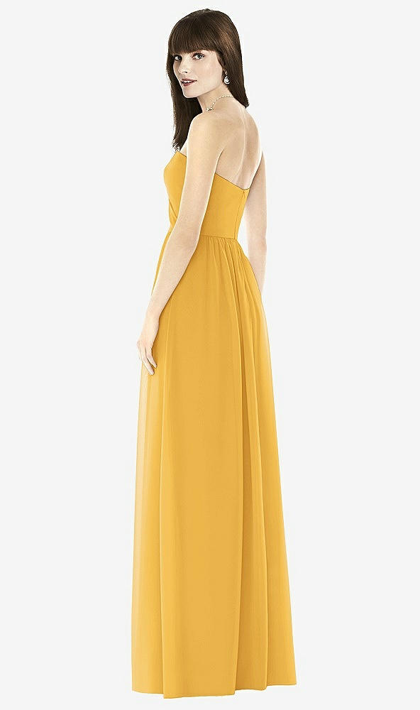 Back View - NYC Yellow Sweeheart Chiffon Natural Waist Dress