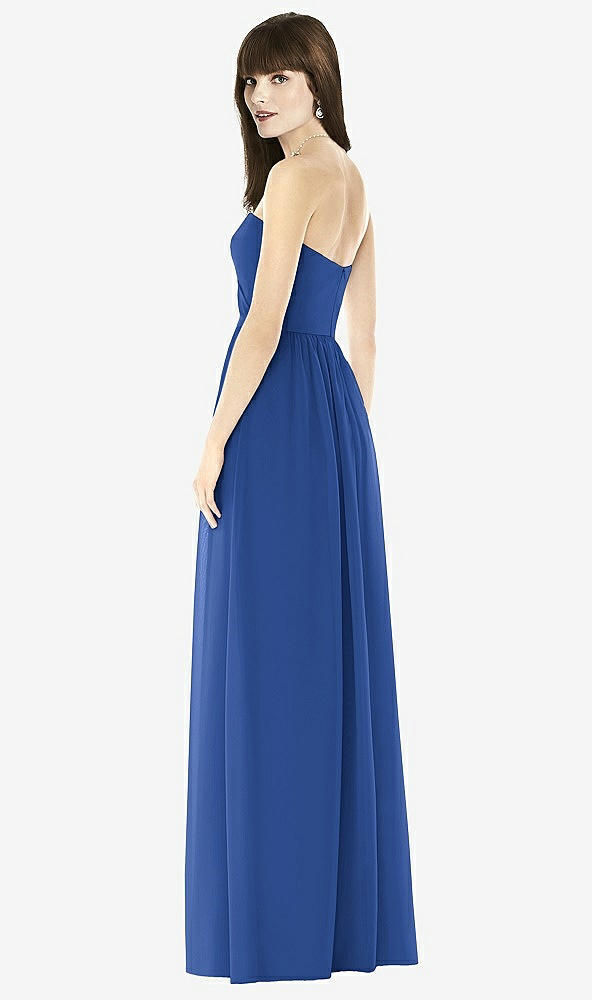 Back View - Classic Blue Sweeheart Chiffon Natural Waist Dress