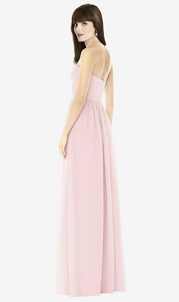 Back View - Ballet Pink Sweeheart Chiffon Natural Waist Dress