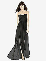 Front View Thumbnail - Black Sweeheart Chiffon Natural Waist Dress
