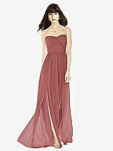 Front View Thumbnail - English Rose Sweeheart Chiffon Natural Waist Dress