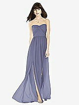 Front View Thumbnail - French Blue Sweeheart Chiffon Natural Waist Dress