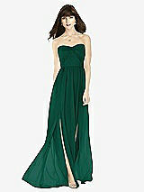 Front View Thumbnail - Hunter Green Sweeheart Chiffon Natural Waist Dress