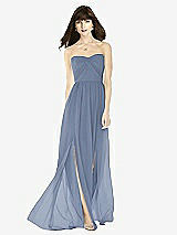 Front View Thumbnail - Larkspur Blue Sweeheart Chiffon Natural Waist Dress