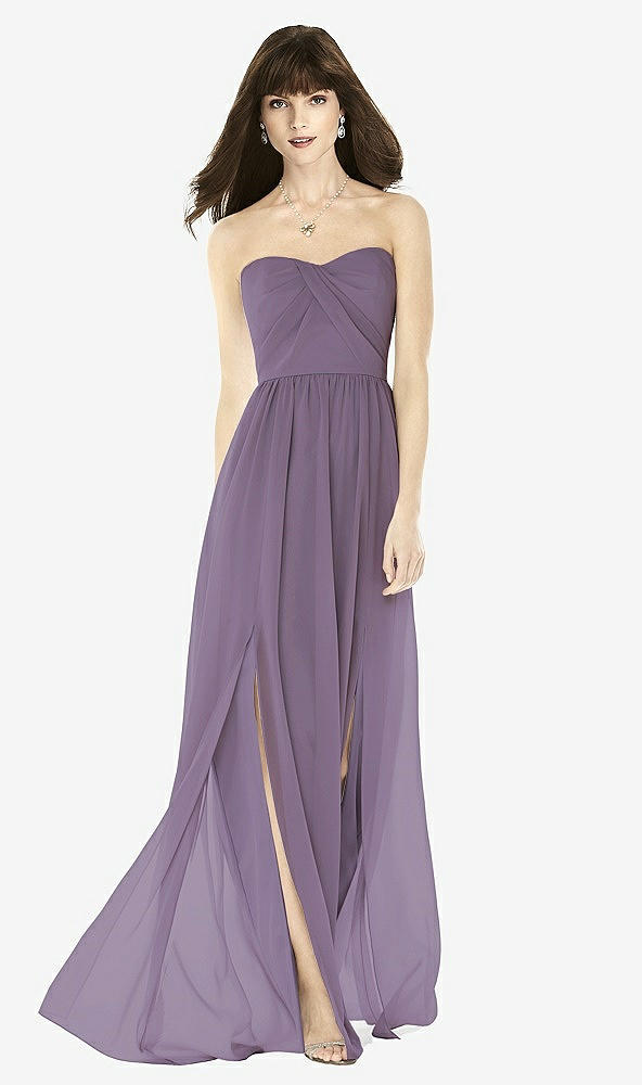 Front View - Lavender Sweeheart Chiffon Natural Waist Dress