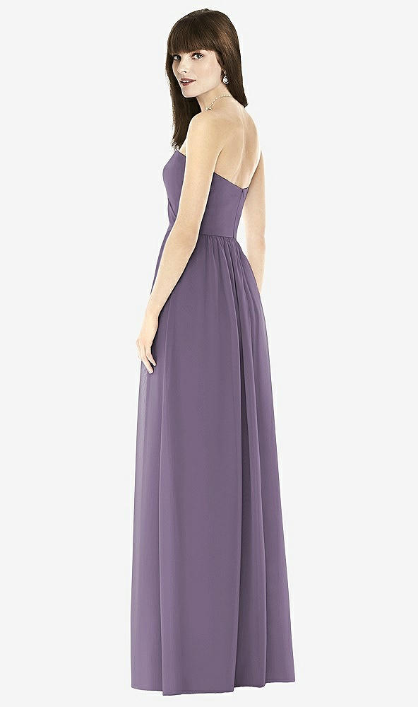 Back View - Lavender Sweeheart Chiffon Natural Waist Dress