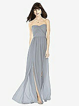 Front View Thumbnail - Platinum Sweeheart Chiffon Natural Waist Dress