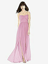 Front View Thumbnail - Powder Pink Sweeheart Chiffon Natural Waist Dress