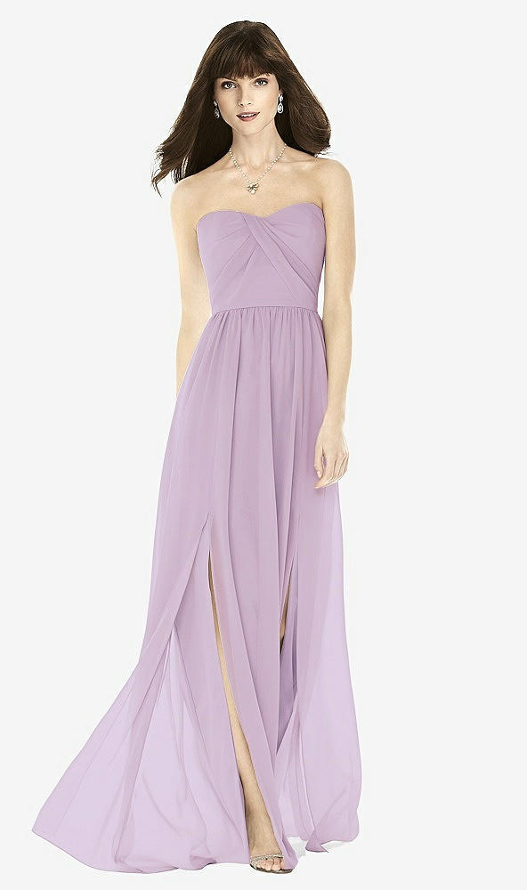 Front View - Pale Purple Sweeheart Chiffon Natural Waist Dress
