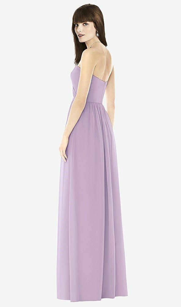 Back View - Pale Purple Sweeheart Chiffon Natural Waist Dress