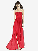 Front View Thumbnail - Parisian Red Sweeheart Chiffon Natural Waist Dress