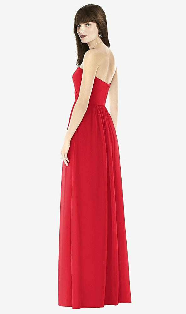 Back View - Parisian Red Sweeheart Chiffon Natural Waist Dress