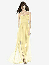 Front View Thumbnail - Pale Yellow Sweeheart Chiffon Natural Waist Dress