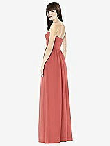 Rear View Thumbnail - Coral Pink Sweeheart Chiffon Natural Waist Dress