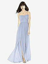 Front View Thumbnail - Sky Blue Sweeheart Chiffon Natural Waist Dress