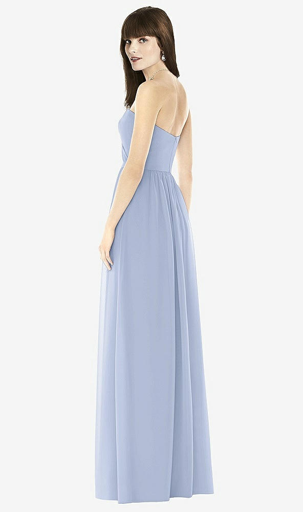 Back View - Sky Blue Sweeheart Chiffon Natural Waist Dress