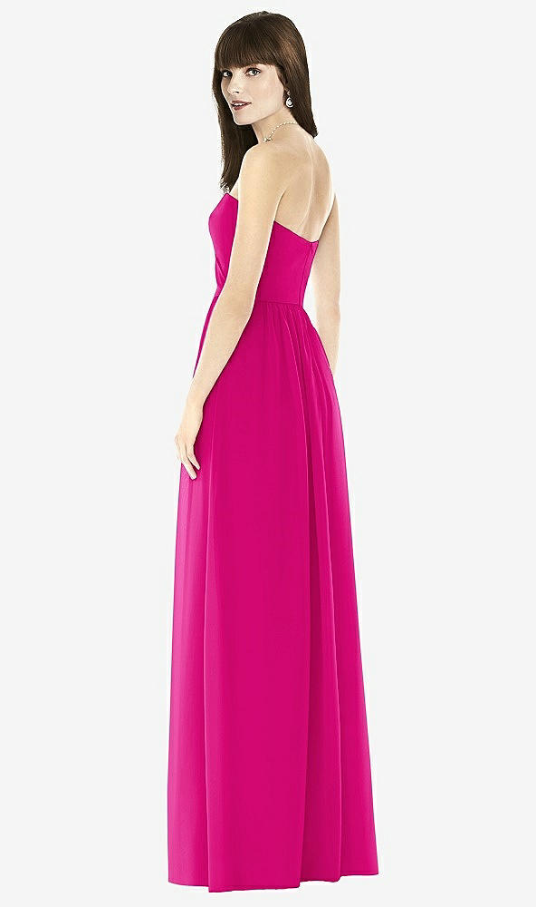 Back View - Think Pink Sweeheart Chiffon Natural Waist Dress