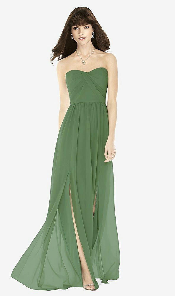 Front View - Vineyard Green Sweeheart Chiffon Natural Waist Dress