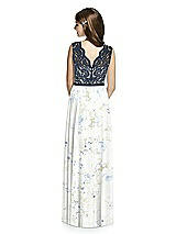 Rear View Thumbnail - Bleu Garden & Midnight Navy Dessy Collection Junior Bridesmaid Dress JR542
