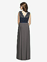 Rear View Thumbnail - Caviar Gray & Midnight Navy Dessy Collection Junior Bridesmaid Dress JR542