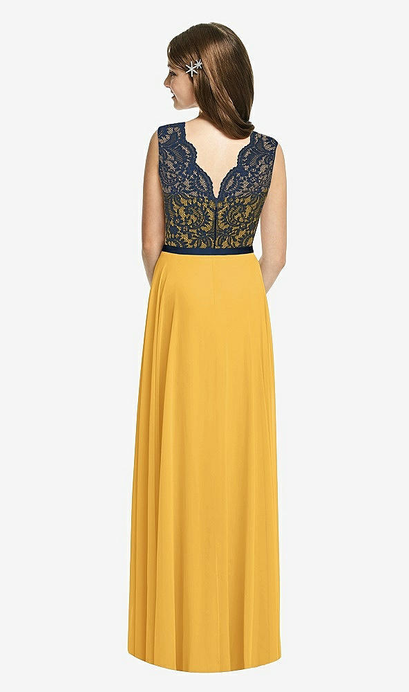 Back View - NYC Yellow & Midnight Navy Dessy Collection Junior Bridesmaid Dress JR542