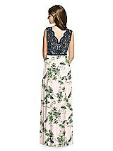 Rear View Thumbnail - Palm Beach Print & Midnight Navy Dessy Collection Junior Bridesmaid Dress JR542