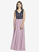 Front View Thumbnail - Suede Rose & Midnight Navy Dessy Collection Junior Bridesmaid Dress JR542