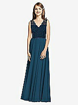 Front View Thumbnail - Atlantic Blue & Midnight Navy Dessy Collection Junior Bridesmaid Dress JR542