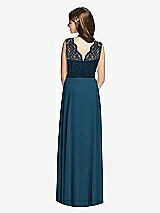 Rear View Thumbnail - Atlantic Blue & Midnight Navy Dessy Collection Junior Bridesmaid Dress JR542