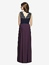 Rear View Thumbnail - Aubergine & Midnight Navy Dessy Collection Junior Bridesmaid Dress JR542