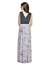 Rear View Thumbnail - Butterfly Botanica Silver Dove & Midnight Navy Dessy Collection Junior Bridesmaid Dress JR542