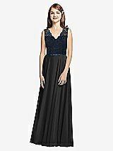 Front View Thumbnail - Black & Midnight Navy Dessy Collection Junior Bridesmaid Dress JR542