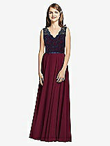 Front View Thumbnail - Cabernet & Midnight Navy Dessy Collection Junior Bridesmaid Dress JR542