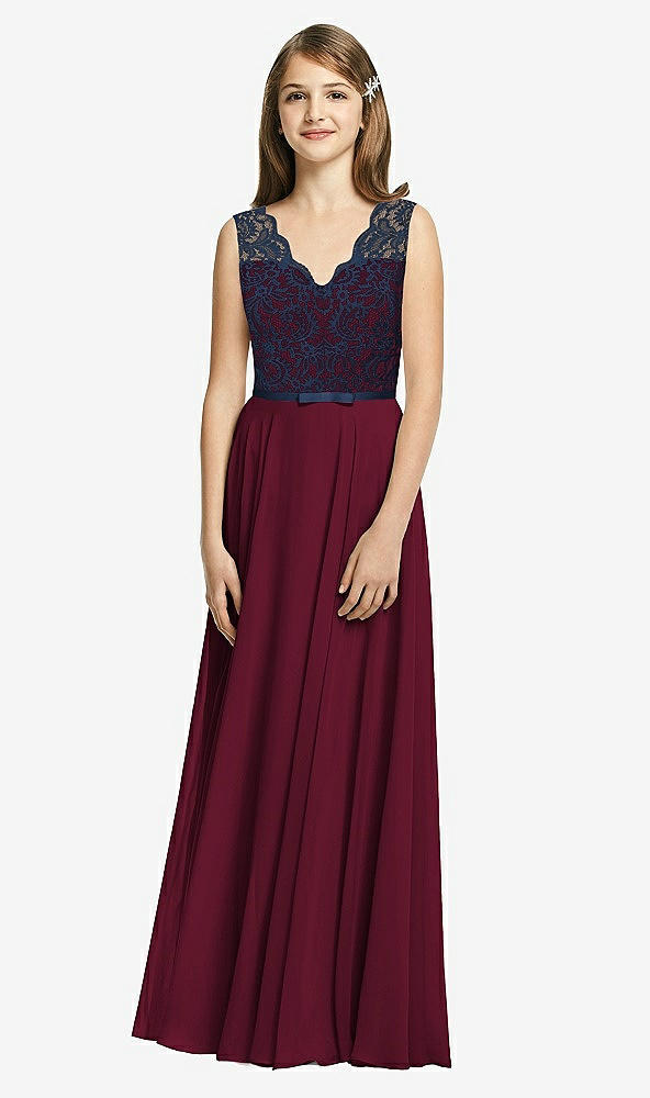 Front View - Cabernet & Midnight Navy Dessy Collection Junior Bridesmaid Dress JR542