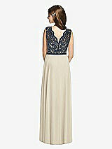 Rear View Thumbnail - Champagne & Midnight Navy Dessy Collection Junior Bridesmaid Dress JR542