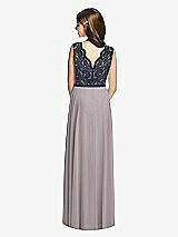 Rear View Thumbnail - Cashmere Gray & Midnight Navy Dessy Collection Junior Bridesmaid Dress JR542