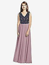 Front View Thumbnail - Dusty Rose & Midnight Navy Dessy Collection Junior Bridesmaid Dress JR542
