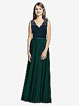 Front View Thumbnail - Evergreen & Midnight Navy Dessy Collection Junior Bridesmaid Dress JR542