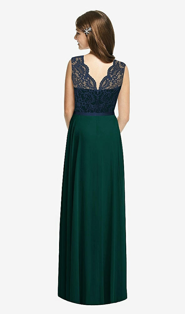 Back View - Evergreen & Midnight Navy Dessy Collection Junior Bridesmaid Dress JR542
