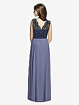 Rear View Thumbnail - French Blue & Midnight Navy Dessy Collection Junior Bridesmaid Dress JR542