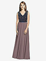 Front View Thumbnail - French Truffle & Midnight Navy Dessy Collection Junior Bridesmaid Dress JR542