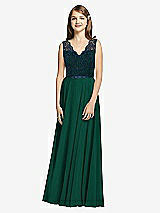 Front View Thumbnail - Hunter Green & Midnight Navy Dessy Collection Junior Bridesmaid Dress JR542