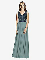 Front View Thumbnail - Icelandic & Midnight Navy Dessy Collection Junior Bridesmaid Dress JR542