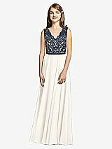 Front View Thumbnail - Ivory & Midnight Navy Dessy Collection Junior Bridesmaid Dress JR542