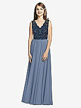 Front View Thumbnail - Larkspur Blue & Midnight Navy Dessy Collection Junior Bridesmaid Dress JR542