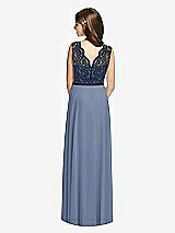 Rear View Thumbnail - Larkspur Blue & Midnight Navy Dessy Collection Junior Bridesmaid Dress JR542