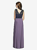 Rear View Thumbnail - Lavender & Midnight Navy Dessy Collection Junior Bridesmaid Dress JR542