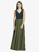 Front View Thumbnail - Olive Green & Midnight Navy Dessy Collection Junior Bridesmaid Dress JR542