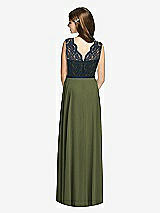 Rear View Thumbnail - Olive Green & Midnight Navy Dessy Collection Junior Bridesmaid Dress JR542